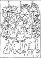 Cocktails Adult Coloring Pages sketch template