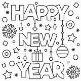 Kids Coloring Sheets Happy New Year Pages sketch template