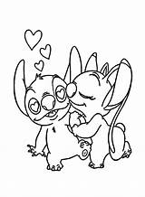 Dibujos Imprimibles De Stitch Y Angel Para Colorear Página  sketch template