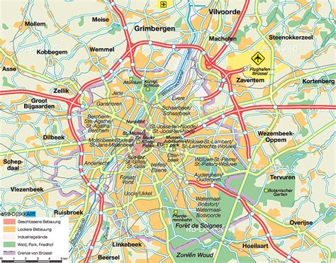 Map of Brussels, Belgium