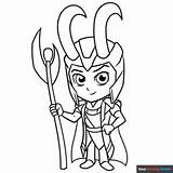 Chibi Loki Coloring Page  Easy Drawing Guides sketch template