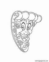 Pizza Coloring Pepperoni Pages Food Cartoon Wecoloringpage Sketch  sketch template