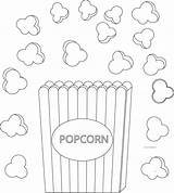 Popcorn Box Coloring Page Sketch sketch template