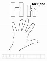 H For Hand coloring Page With Handwriting Practice  Download Free sketch template