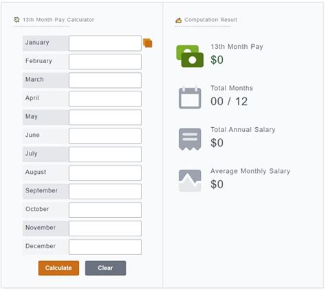 13th Month Pay Calculator