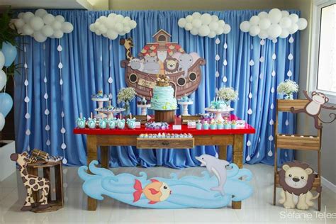 Otávio's Noah's Art 1st birthday party | CatchMyParty.com Baby Shower ...