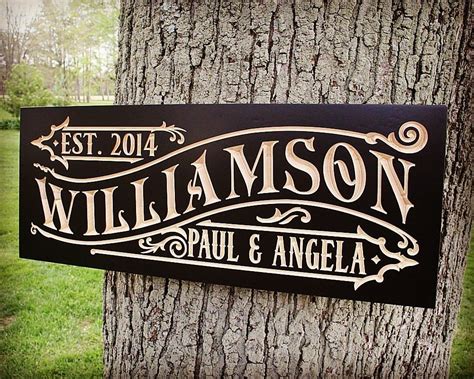 Decorate your own home with an expertly crafted family last name signs that can also be used fo ...