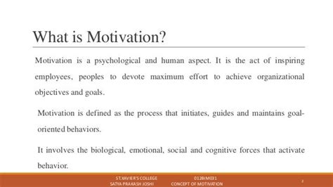 Concept of motivation in Psychology