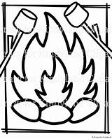 Campfire Coloring Page sketch template