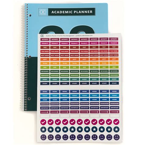 Academic Planner, Calendar, Agenda, Student Stickers Sheet