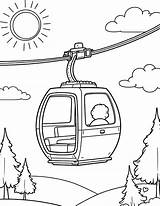 Cable car On A Summer Day coloring Page 1 sketch template