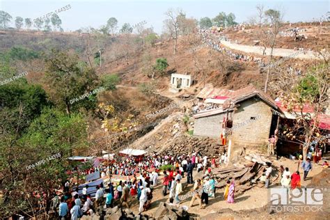 Crowd to celebrate the yatra of kalbhairav in Gadhinglaj taluka of Kolhapur in Maharashtra ...