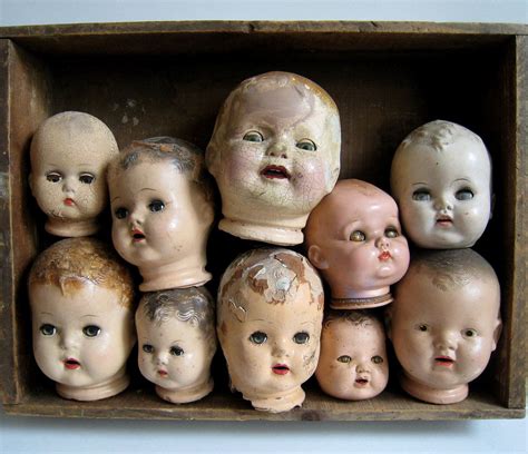 Various Vintage Creepy Doll Heads | Creepy vintage
