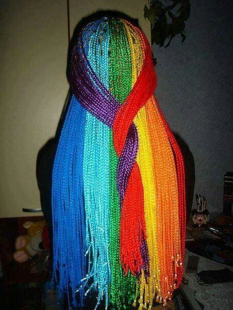 Rainbow braids | Hair styles, Rainbow braids, Box braids