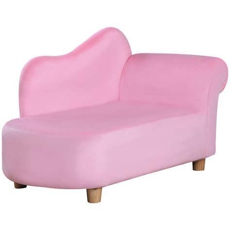 HOMCOM Toddler Chair Kids Sofa Velvet Children Chaise Lounge Seater Day Bed Couch Seat Pink: Buy ...