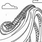 Colorful Roller Coaster In Amusement Park Coloring Page 24053 19018 sketch template