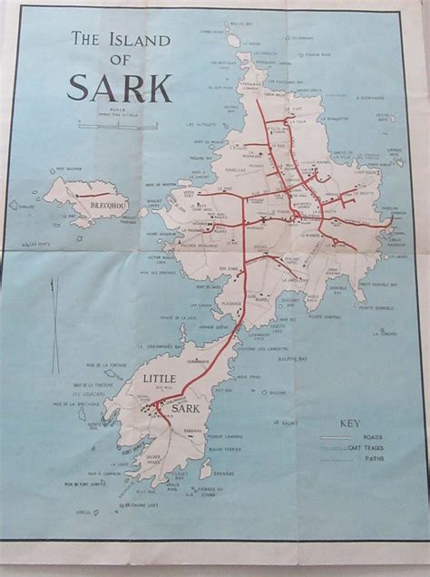 Vintage Gift. Vintage Map of the Island of Sark. Mid Century - Etsy UK