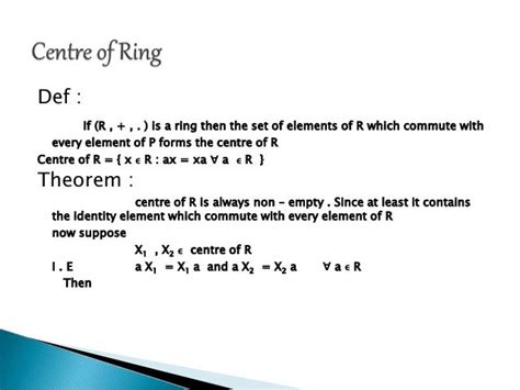 Leaner algebra presentation (ring)