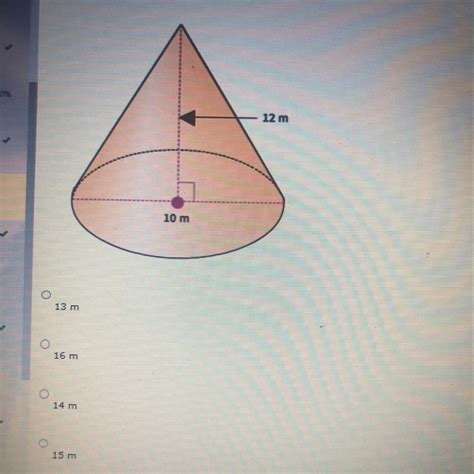 Find the slant height of the cone. - brainly.com