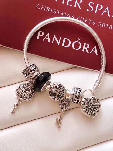 Pandora vintage family tree key lock love charm bracelet | Pandora ...