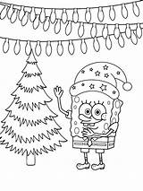 Spongebob Christmas Coloring Page sketch template