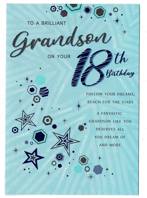 Grandson 18th Birthday Card 'To A Brilliant Grandson On Your 18th Birthday' - With Love Gifts ...