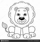 Coloring Page Outline Kartun Singa Lucu Buku Mewarnai Untuk Anak Vektor  sketch template