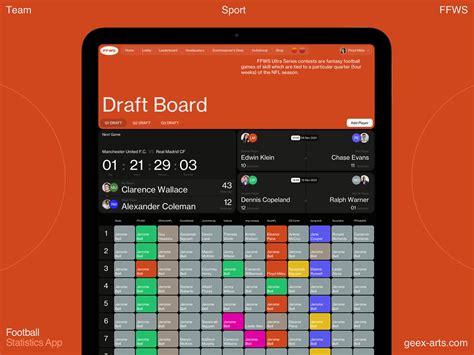 Draft Board by Geex Arts on Dribbble