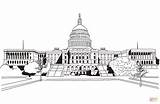 Coloring Building Capitol Pages Dome Washington Dc Buildings Famous Usa  sketch template