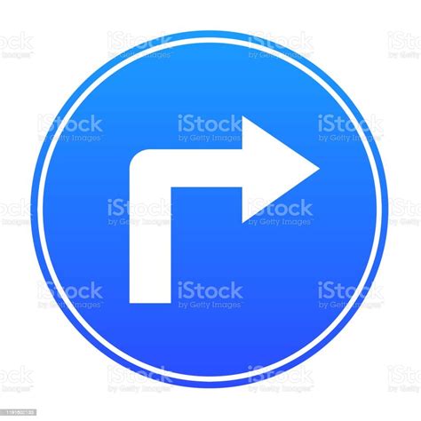 Turn Right Ahead Sign Stock Illustration - Download Image Now - Right Turn, Arrow Symbol ...