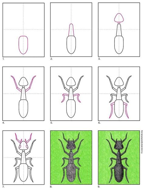 Learning how to draw an Ant gets easy when you start with a step by ...