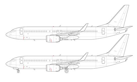 Boeing 737-800 blank illustration templates – Norebbo