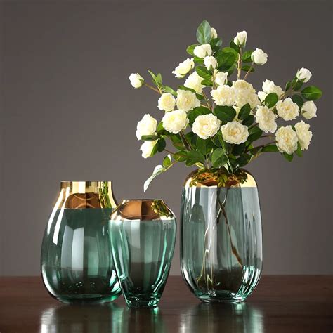 Modern luxury glass vases Grey/green terrarium glass containers furnishing crafts flower vase ...