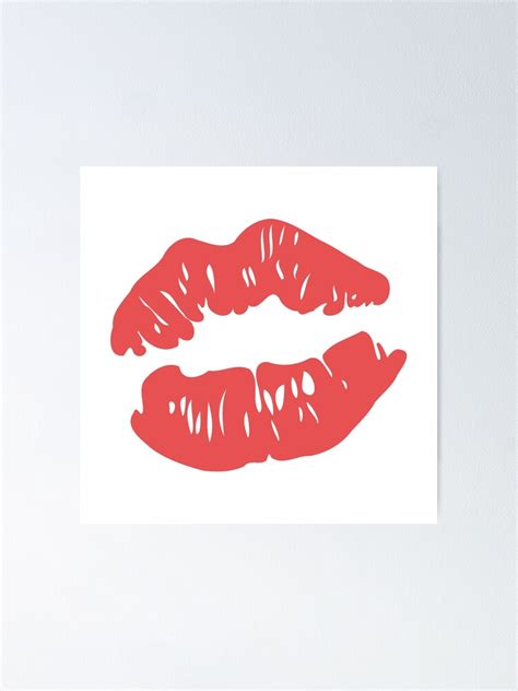 "Red lips mark drawing " Poster for Sale by SooperYela | Redbubble