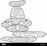 Balance Concept Zen Stones Flat Design Style For coloring Pages Stock  sketch template