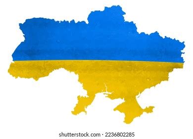 Ukraine Map Flag Colors Stock Vector (Royalty Free) 2236802285 ...