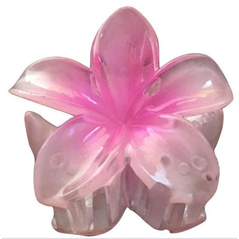 Plumeria Purple Flower Plastic Hair Clip Claw Medium - Walmart.com - Walmart.com