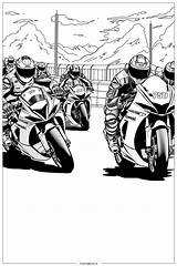 Página De Colorir Competição Corrida Motocicletas Kawasaki PDF  sketch template