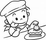 cartoon Boy eating Cake Doodle Kawaii Anime coloring Page Cute  sketch template
