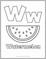 Alphabet Letter “W” Coloring Page  Lettering w sketch template