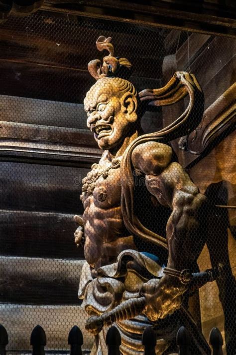 Zenkoji Temple Wooden Statue at the Gates Stock Image - Image of exterior, demon: 263135009