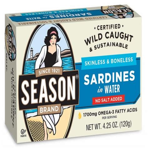 Season Brand Skinless & Boneless Sardines in Water, 3.75 oz - Ralphs