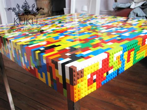 Table basse "LEGO" de salon ou d'appoint Lego Shelves, Lego Storage, Table Lego, Diy Table ...