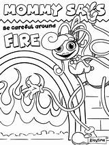 Kids n funcom  Coloring Page Poppy Playtime Mommy Long Legs Fire Warning sketch template