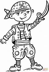 Child Dressed Up Like A Pirate coloring page  Free Printable Coloring sketch template