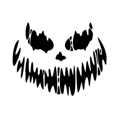 Scary Ghost Horror Face Silhouette Vector For Carving On Halloween Pumpkin | Halloween stencils ...