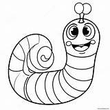 Cute Cartoon Worm Coloring Page 8450 6727 sketch template