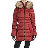 Amazon.com: HFX Women's 3/4 Puffer with Faux Fur Hood and Cinched Sides : Clothing, Shoes & Jewelry