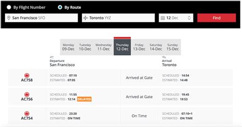 Flight Loads: How To Check Airport Standby Position for Air Canada (AC ...