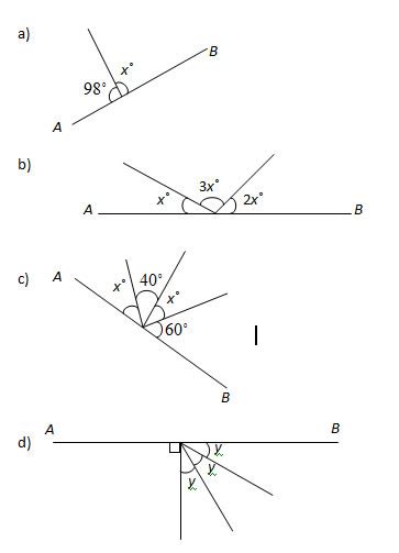 Angles in a Straight Line Worksheets and Solutions